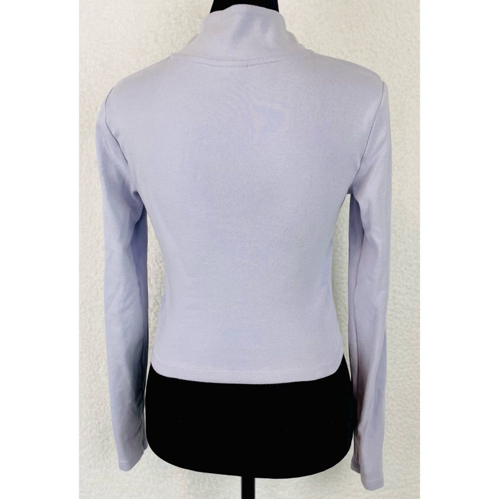 SUNDAY BEST • Aritzia Lavender Mock-Neck Half-Zip Crop Long Sleeve Jacket Top, S - Picture 10 of 16